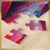 Rote Erdbeeren mit Glasherz-Malerei - Puzzle