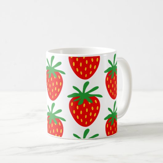 Rote Erdbeeren Muster Kaffeemaschine Geschenkidee  Kaffeetasse (VorderseiteRechts)