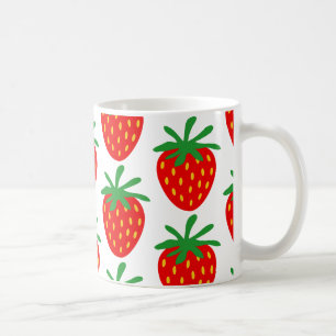 Rote Erdbeeren Muster Kaffeemaschine Geschenkidee  Kaffeetasse