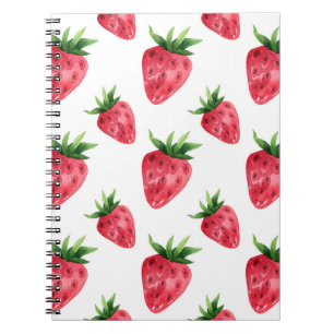 Rote Erdbeeren Muster Notizblock