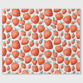 Rote Erdbeeren nahtloses Muster Geschenkpapier (Flach)