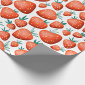 Rote Erdbeeren nahtloses Muster Geschenkpapier (Ecke)