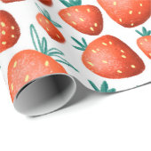 Rote Erdbeeren nahtloses Muster Geschenkpapier (Rolleneckpunkt)