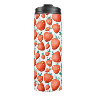 Rote Erdbeeren nahtloses Muster Thermosbecher