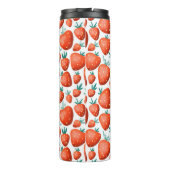 Rote Erdbeeren nahtloses Muster Thermosbecher (Rückseite)