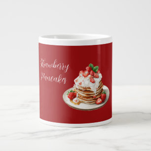 Rote Erdbeeren Pfannkuchen Jumbo-Tasse