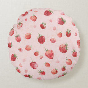 Rote Erdbeeren Rundes Kissen