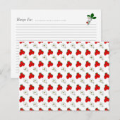 Rote Erdbeeren und Blume Musterrezeptkarten Postkarte (Vorne/Hinten)