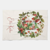 Rote Erdbeeren und Desserts Teezeit Geschirrtuch (Horizontal)