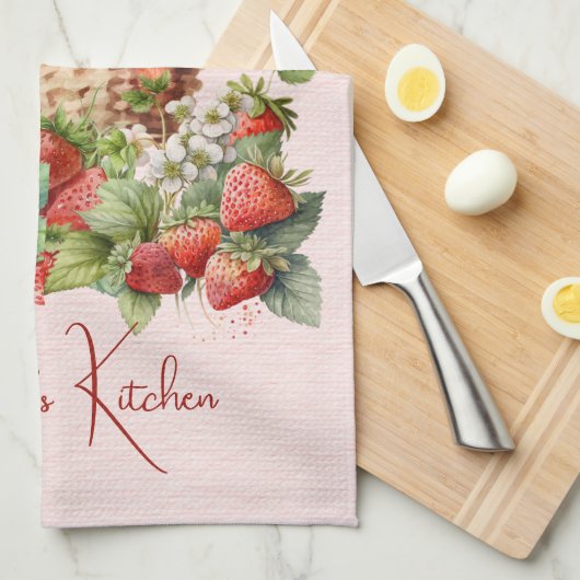 Rote Erdbeeren und Desserts Teezeit Geschirrtuch (Viertel Falte)