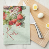 Rote Erdbeeren und Desserts Teezeit Geschirrtuch (Viertel Falte)