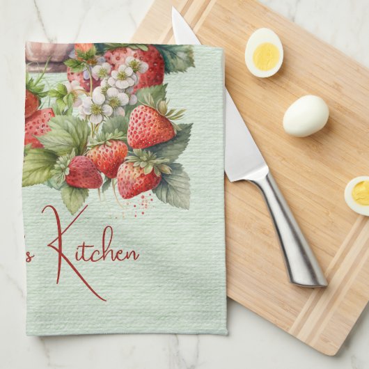 Rote Erdbeeren und Desserts Teezeit Geschirrtuch (Viertel Falte)