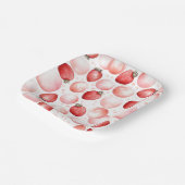 Rote Erdbeeren und rosa Balloons Elegant Niedlich Pappteller (Gewinkelt)