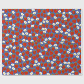 Rote Erdbeeren und Weiße Blume Geschenkpapier (Flach)