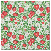 Rote Erdbeeren und weiße Blume Stoff (Muster)