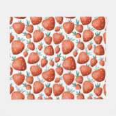 Rote Erdbeeren weißer Hintergrund Nahtlos Fleecedecke (Vorderseite (Horizontal))