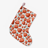 Rote Erdbeeren weißer Hintergrund Nahtlos Kleiner Weihnachtsstrumpf (Vorderansicht (hängend))