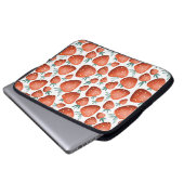Rote Erdbeeren weißer Hintergrund Nahtlos Laptopschutzhülle (Vorne Knopf)