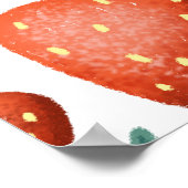 Rote Erdbeeren weißer Hintergrund Nahtlos Poster (Ecke)