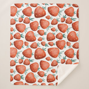 Rote Erdbeeren weißer Hintergrund Nahtlos Sherpadecke