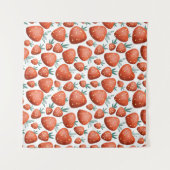 Rote Erdbeeren weißer Hintergrund Nahtlos Wandteppich (Vorderseite (Horizontal))