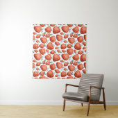 Rote Erdbeeren weißer Hintergrund Nahtlos Wandteppich (Beispiel (Horizontal))