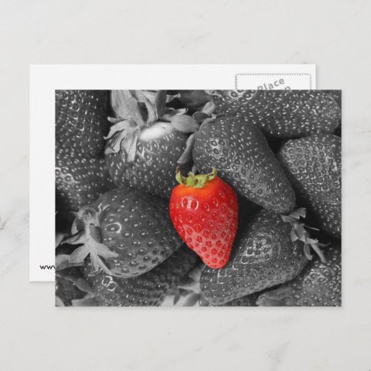 Rote Erdbeerkarte Postkarte (Vorne/Hinten)