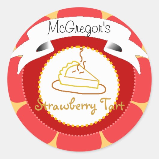 Rote Erdbeerkuchen Runder Aufkleber (Vorderseite)