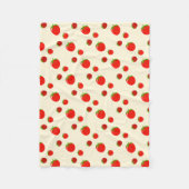 Rote Erdbeermuster auf hellrosa Fleecedecke (Vorderseite)