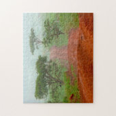 Rote Erde Road Veldt Nebel Südafrika. Puzzle (Vertikal)