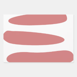 Rote Erde und Weiß Abstrakt Geschenkpapier Set