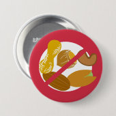 Rote Erdnuss-Baum-Nuss-freie Nuss-Allergie-Kinder Button (Vorne & Hinten)
