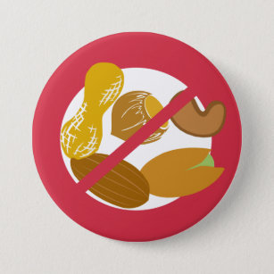 Rote Erdnuss-Baum-Nuss-freie Nuss-Allergie-Kinder Button