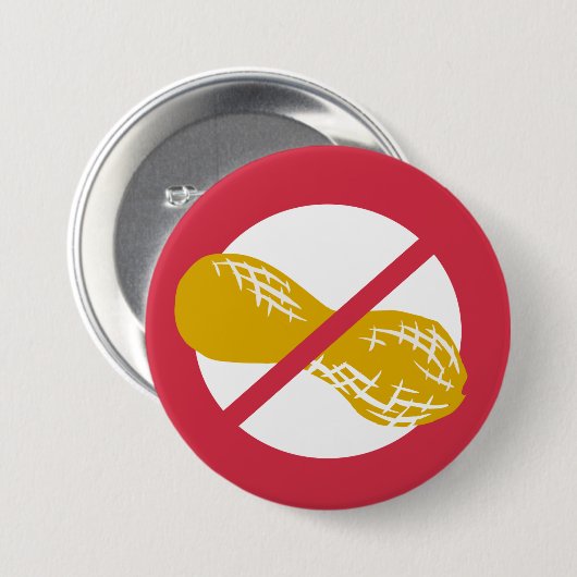 Rote Erdnuss-freie Nuss-Allergie-Kinder Button (Vorne & Hinten)