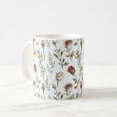 Rote Errötungsrose Floral Kaffeetasse (Vorderseite Links)