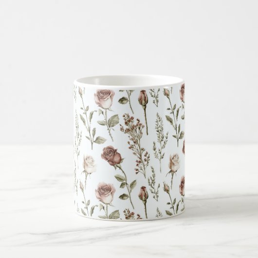 Rote Errötungsrose Floral Kaffeetasse (Mittel)