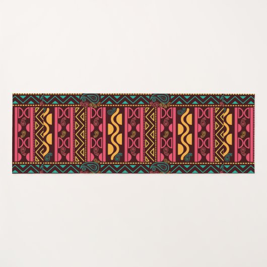 rote ethnische Azteke Yogamatte (Vorderseite (Horizontal))