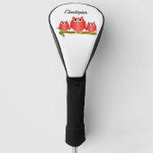 Rote Eulen Design individuell gestaltet Golf Headcover (Vorderseite)