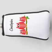 Rote Eulen Design Personalisiert Golf Headcover (Vorderseite)