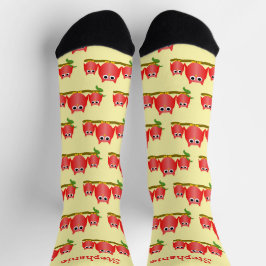 Rote Eulen Design Personalisiert Socken