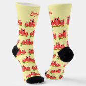 Rote Eulen Design Personalisiert Socken (Gewinkelt)