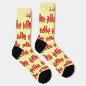 Rote Eulen Design Personalisiert Socken (Rechts)