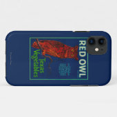 Rote Eulen-Gemüseaufkleber Case-Mate iPhone Hülle (Rückseite (Horizontal))