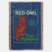 Rote Eulen-Gemüseaufkleber Decke (Vorderseite Vertikal)