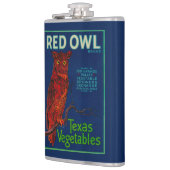 Rote Eulen-Gemüseaufkleber Flachmann (Links)