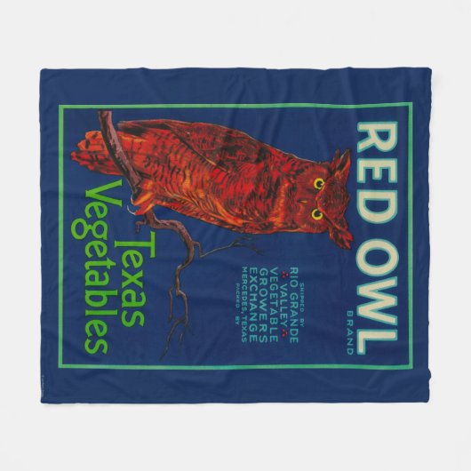 Rote Eulen-Gemüseaufkleber Fleecedecke (Vorderseite (Horizontal))