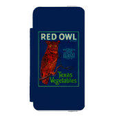 Rote Eulen-Gemüseaufkleber Incipio iPhone Geldbeutel-Hülle (Folio Vorderseite)