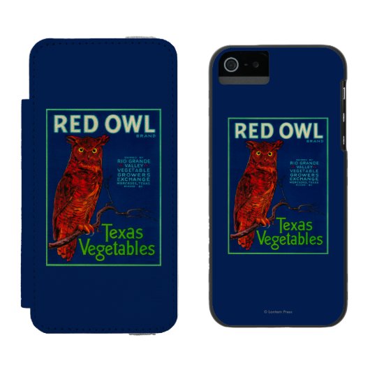 Rote Eulen-Gemüseaufkleber Incipio iPhone Geldbeutel-Hülle (Seite an Seite)