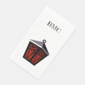 Rote Eulen-Laternen-Servietten Serviette (Ecke)