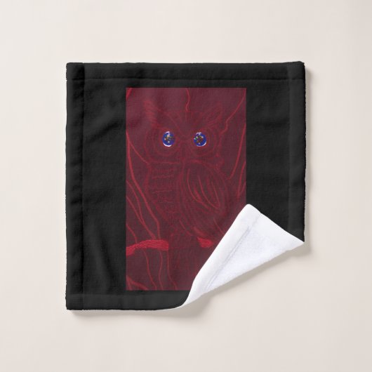 Rote Eulenfürstin Badhandtuch Set (Waschlappen)
